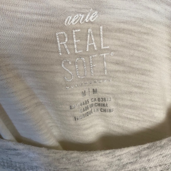 AERIE Real Soft Baseball Tee - Light Heather - Picture 3 of 7